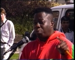 Still image from Ruhullah Aramesh Demo Speaker Weyman Bennett Anti-Nazi League